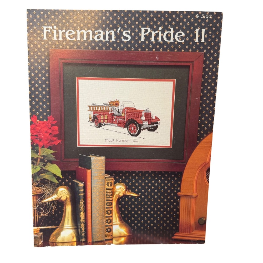 Fireman's Pride II Cross Stitch Leaflet Mack Pumper 1935 Pattern Booklet